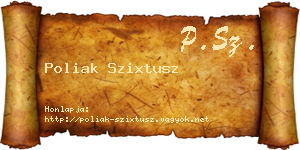 Poliak Szixtusz névjegykártya